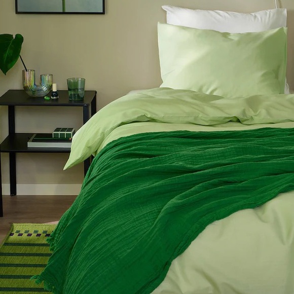 PILTANDVINGE Duvet cover and pillowcase, light green, Twin - Picture 3 of 6
